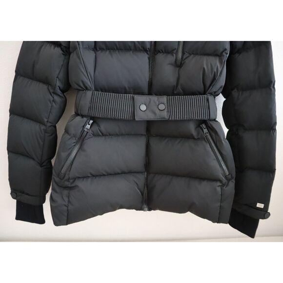 Soia & Kyo Revolve Women Sz M Black Gianna Belted Down Filled Puffer Jacket - Picture 4 of 16